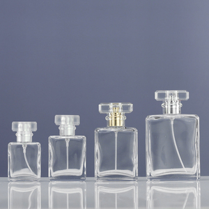 BYPE by PERFUME <strong>25ml</strong> 30ml 50ml 100ml <strong>Flat</strong> Square <strong>Empty</strong> Glass Perfume <strong>Bottle</strong> Spray Perfume Atomizer <strong>Bottles</strong> With Acrylic Caps - Product Image 1