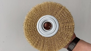 YLHigh Quality Industrial <strong>Brass</strong>-coated Steel <strong>Wire</strong> Circular <strong>Wheel</strong> <strong>Polishing</strong> <strong>Brush</strong>