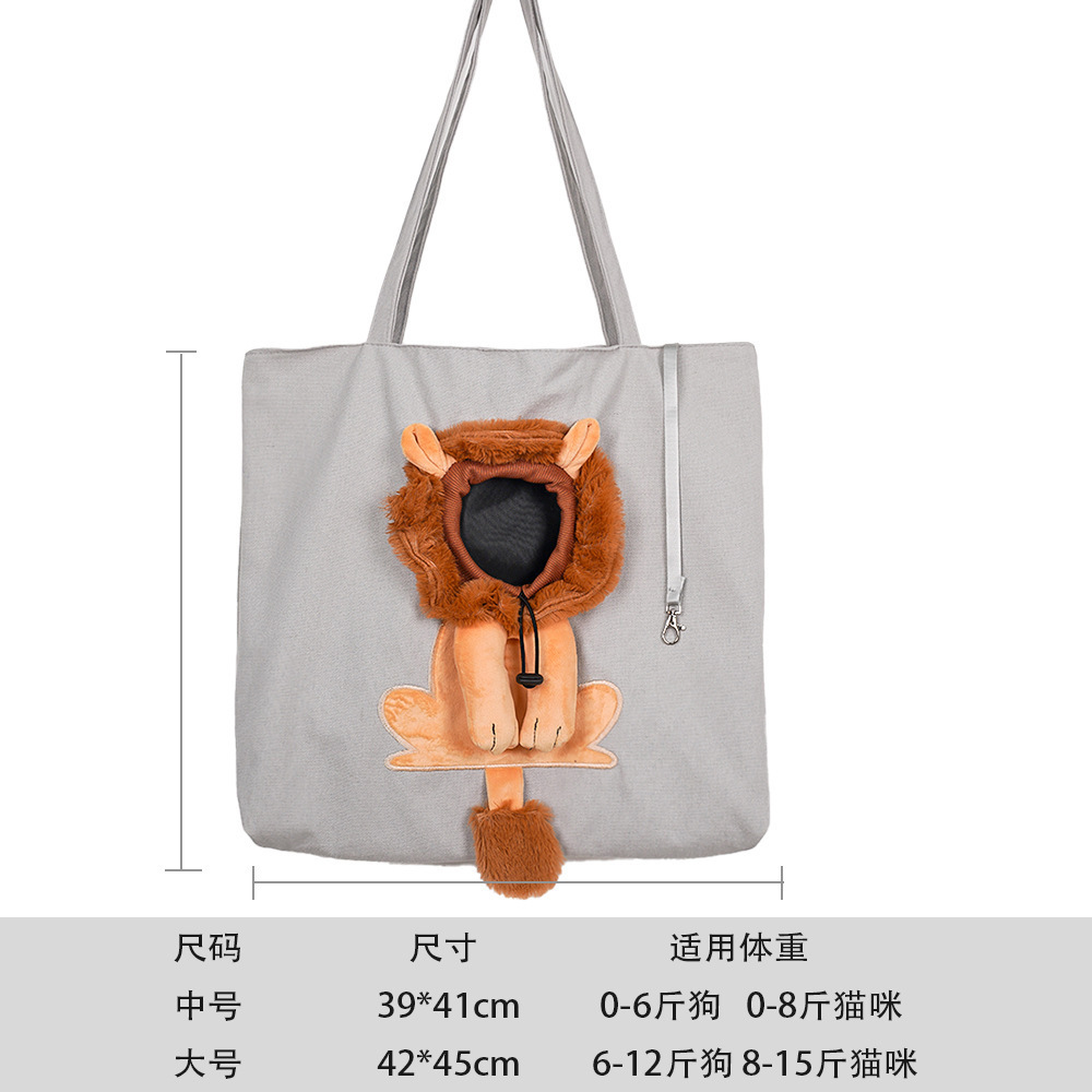 381 Shoulder Bag with Grey Lion Design