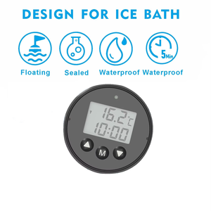 Batteria sostituibile acqua digitale galleggiante secchiello del ghiaccio vasca da bagno termometri per bagno di ghiaccio termometro timer funzione conto alla rovescia - Product Image 4
