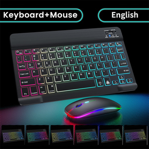 Alla rinfusa senza fili Mini tastiera ricaricabile BT tastiera retroilluminata portatile muta tastiera Mouse Combo - Product Image 3