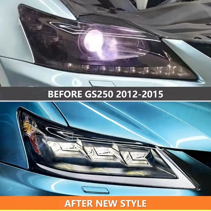 Proyectores de faros modificados para Lexus GS250 GS350 GS300 GS430 12-15 Actualización de modelo antiguo a nuevos faros Triple LED
