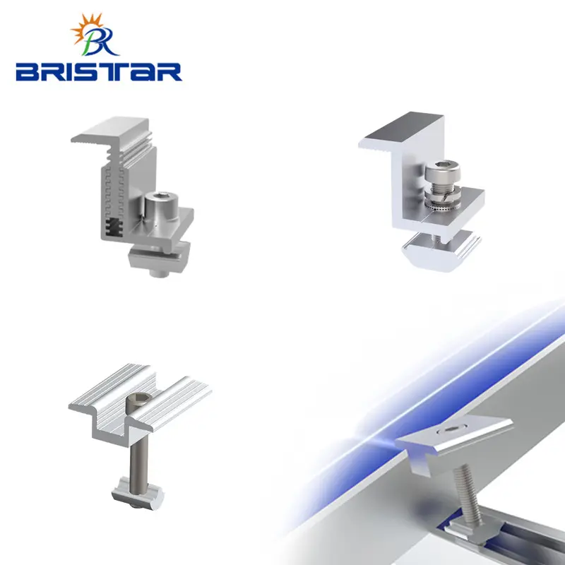 Morsetti terminali in alluminio BRISTAR montaggio su pannello solare staffe per struttura fotovoltaica a morsetto centrale da 35mm 40mm
