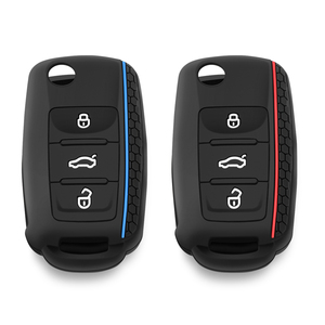 Araba VW Golf 4 5 6 için anahtar kapağı kılıfı silikon 3 düğmeler 7 Bora Jetta POLO <span class=keywords><strong>MK4</strong></span> MK6 Bora Passat B5 B6 Superb Tiguan Beetle Keycase