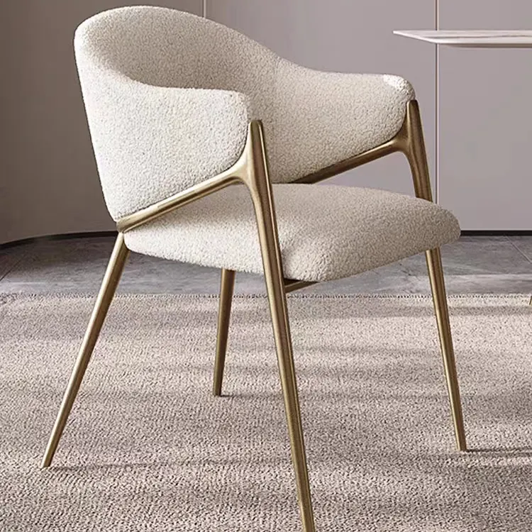 Muebles de comedor de diseño nórdico, silla de comedor tapizada de terciopelo, sillas con patas de acero inoxidable dorado