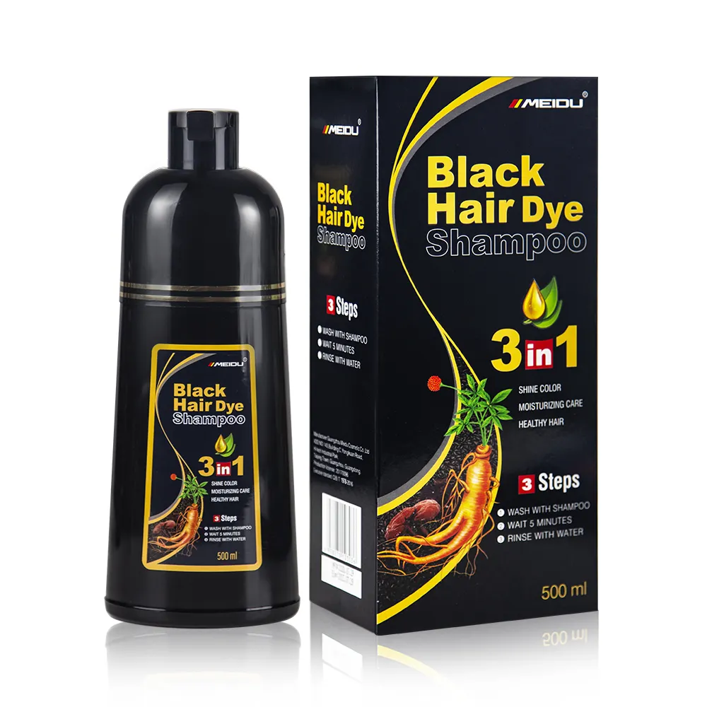Private label hair color brand fast cover gray herbal ammonia free black hair shampoo oem