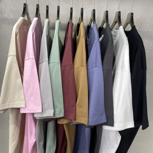 批发定制重量级超大t恤圆领线t恤空白纯色普通超大t恤 - Product Image 3