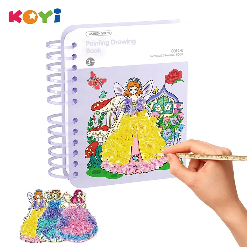 La migliore vendita 4 IN 1scrapbooking paper Children acquerello Paper Book For Painting Coloring Drawing Toys 4 In 1 Dress up Book