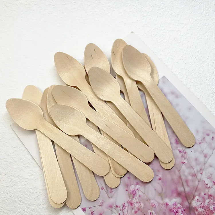 ECO посуда одноразовая деревянная бамбуковая вилка для ножа ложка индивидуальная упаковка логотип столовая посуда сумка