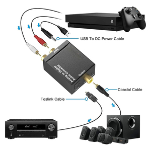 Convertidor de audio analógico a digital RCA L/R A Adaptador convertidor de audio coaxial Toslink óptico con cable óptico - Product Image 3