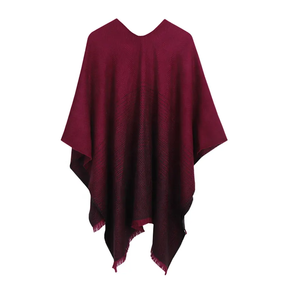 Heiße neue Produkte für 2019 Damen Winter Luxus Jacquard Quaste Schals Schal Poncho Frauen CHEVRON PONCHO