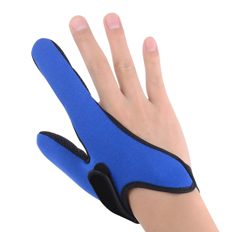 Gant de pêche professionnel en néoprène bleu rouge pour l'extérieur Protecteur de doigts Gants à deux doigts pour la pêche