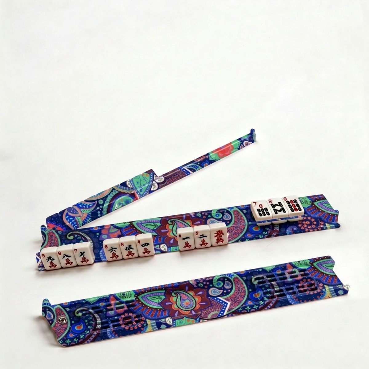blue lines mahjong racks set