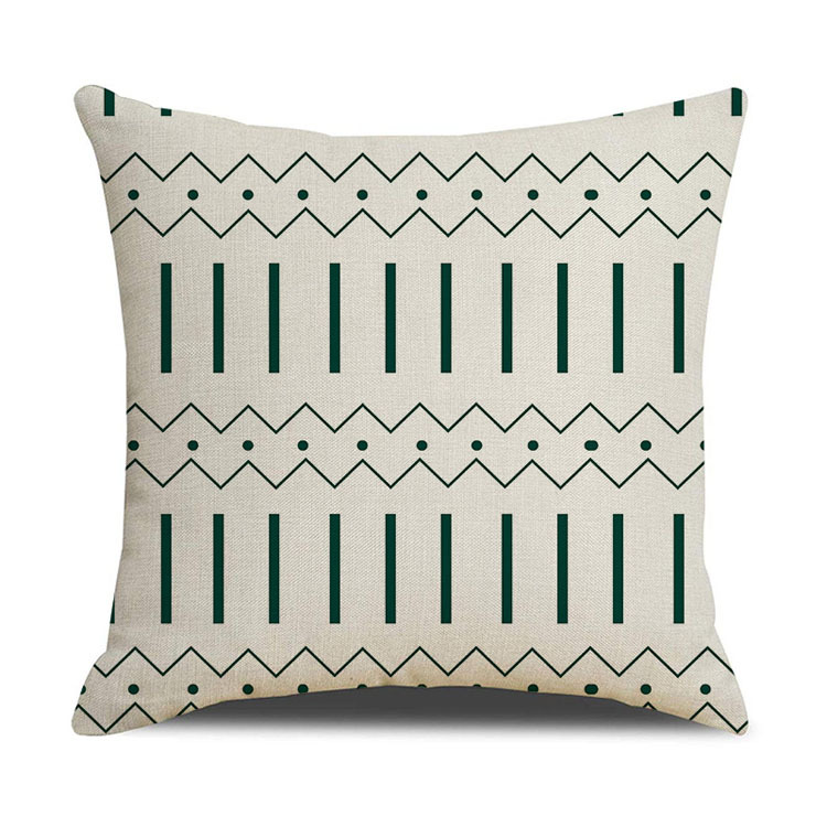 Home Living Room Sofa Cushion Pillowcase Waterproof Antifouling Oilproof Custom Digital Printing Polyester Linen Cushion Cover
