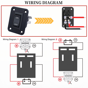 KCD4ロッカースイッチ4ピン1/2ギャングトグルスイッチパネルワイヤー付きアルミブラケット12V 20AカーライトスイッチON-OFFボートRV用 - Product Image 4