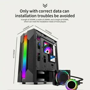 ATX PC-Schrank Gaming-Computerschrank und Türme CPU PC Servergehäuse für Desktop-PC-Computer mit USB3.0 gehärtetem Glas - Product Image 4