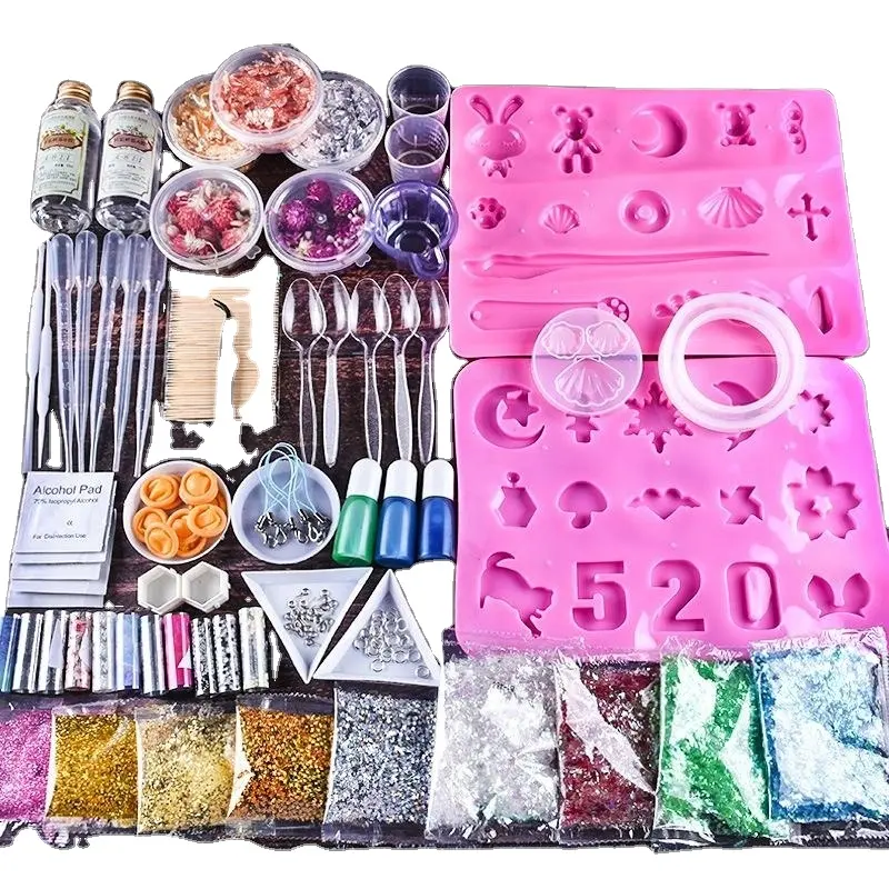 Stampo epossidico in resina DlY Crystal misto con colla colorata pratico kit per la creazione di gioielli