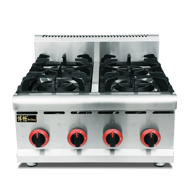 High Quality New Style Commercial Counter Top Four Burner Gas Range 201/304 Stainless Steel