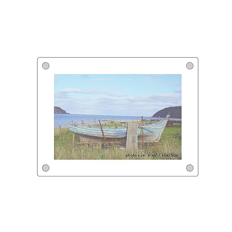 Montagem De Parede De Acrílico Transparente Personalizado Picture Frame Flutuante Wall Mount Acrílico Sign Holder Acrílico Gallery Frame