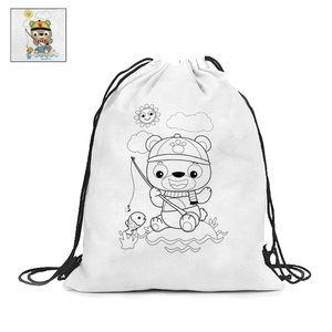 Wholesale Drawstring <strong>Bags</strong> for Kids Children Diy Coloring Painting Kids Drawstring Gift <strong>Bags</strong> Cotton <strong>Draw</strong> <strong>String</strong> Backpack - Product Image 3