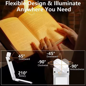 タイマー付きホット販売ブックライトUSB充電式3色 & 5 led読書灯クリップオンブックマークナイトライトブックランプ - Product Image 4
