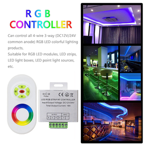 Новый светодиодный RGB контроллер световой полосы DC 12 В/24 В 3 канала 18A алюминиевый корпус высокой мощности RF сенсорный пульт дистанционного управления PWM сигнал Диммер - Product Image 6