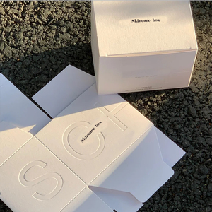 定制产品包装小包装平棉纸板化妆品纸盒，带压花技术 - Product Image 5
