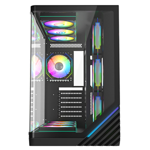 2024 핫 세일 곡선 유리 PC 케이스 게임용 컴퓨터 케이스 지원 ATX 마더 보드 3060 GPU 화이트 RGB PC 케이스 (냉각 팬 포함) - Product Image 5