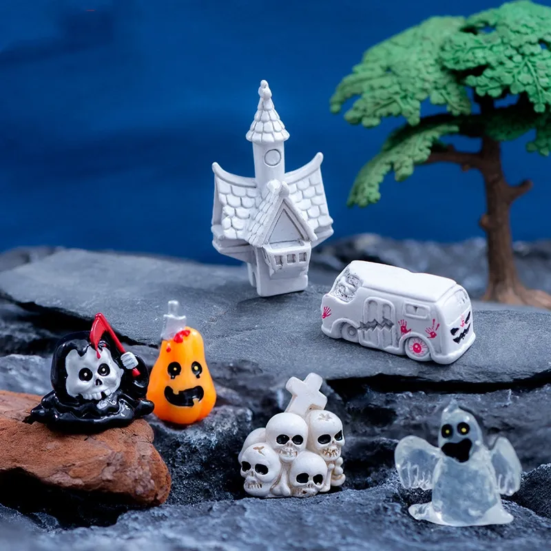 Fata giardino miniature 3D resina orso traino ciondoli gioielli di Halloween risultati charm Cartoon animali casa delle bambole giocattoli