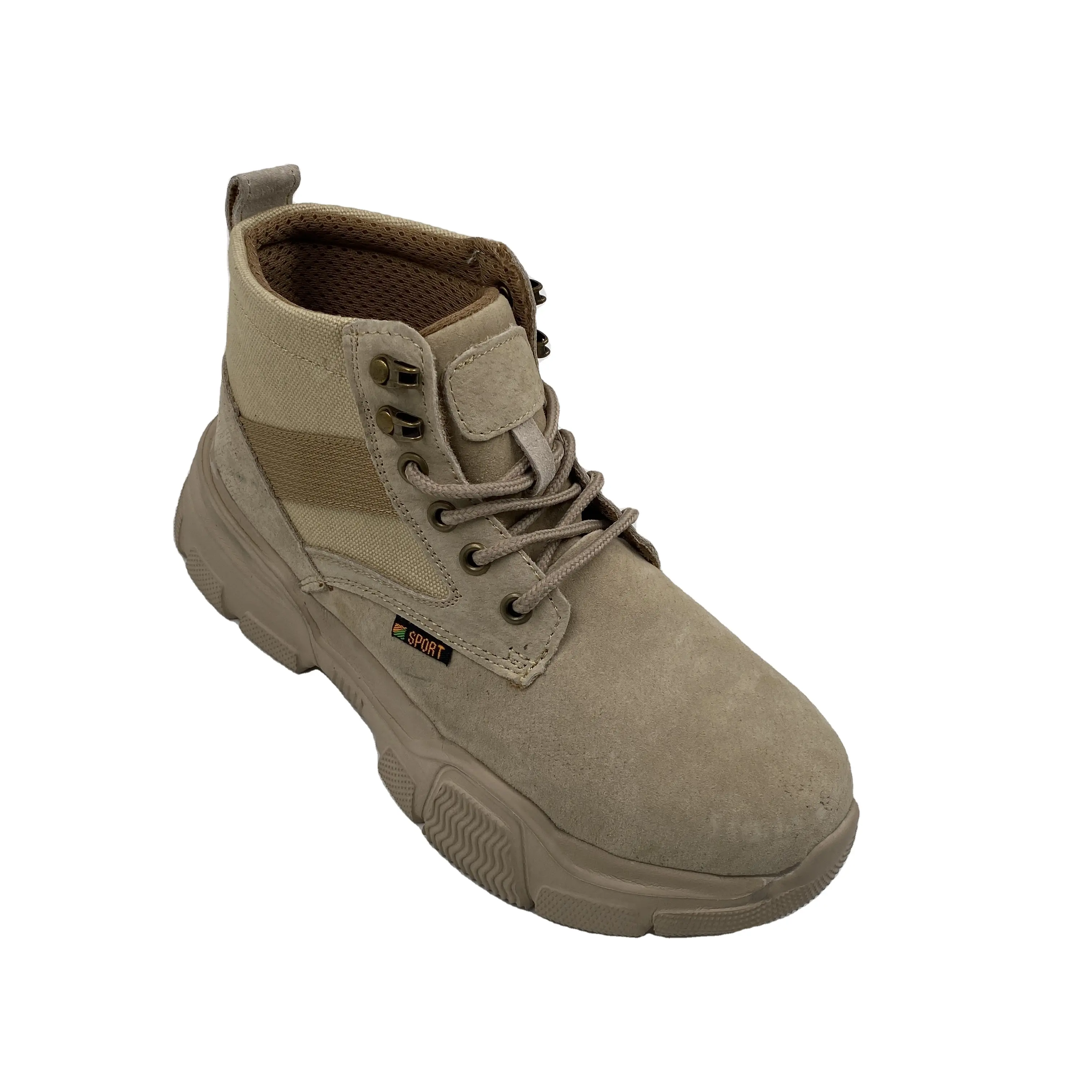 Prix bon marché d'usine de chaussures de sécurité en cuir PU pour hommes bottes de travail à bout en acier pour hommes