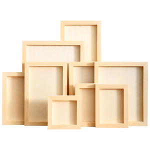 2024 tinh tế gỗ rắn siêu nhẹ đất sét tác phẩm nghệ thuật hiển thị Khung vật liệu thủ công trẻ em vẽ khung gỗ - Product Image 1