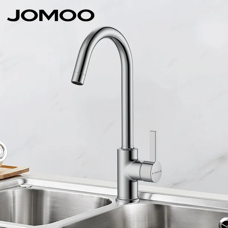 JOMOO rubinetto da cucina montato a deck rubinetto da cucina girevole a 360 gradi rubinetto per lavello con barra dell'acqua fredda e calda