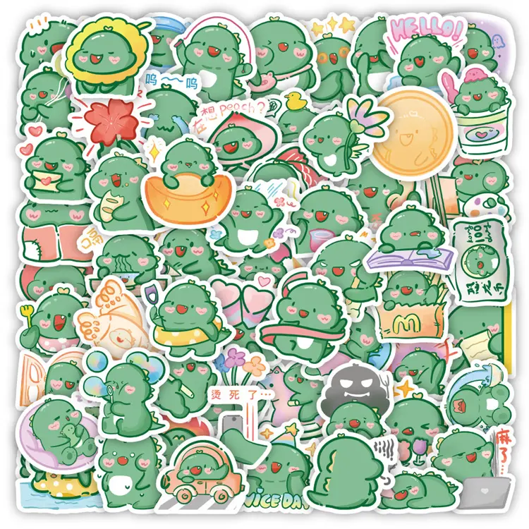 MB 10015 dinosaurio de dibujos animados estilo Kawaii pegatinas decorativas para niños para mesa de pared libro impermeable lindo niños dinosaurio pegatinas