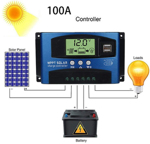 MPPT Solar regler PWM 100A 60A 50A 30A Ladegerät und 12V 24V Auto Dual USB LCD Display Solarzellen panel Solar regler - Product Image 5