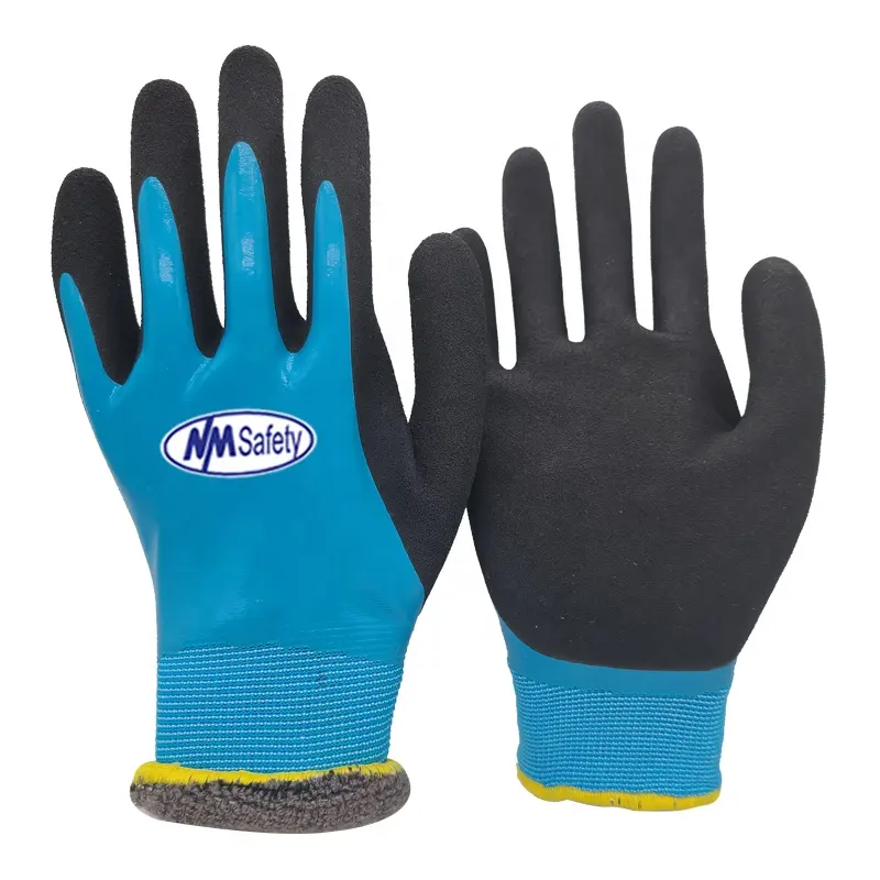 NMsafety Latex Coated Glove for Construction Thermal Gloves Work Winter Water Proof Gloves Cut Resistant