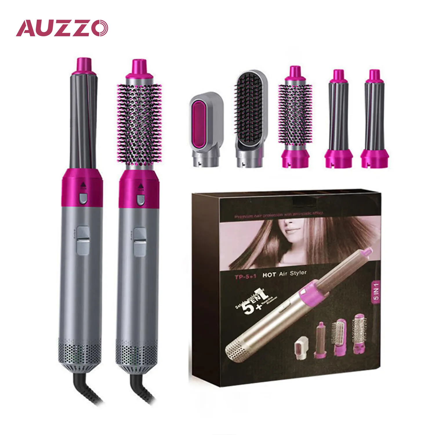 5 In 1 One Step Blow Brush aria calda pettine produttore Styling asciugacapelli bigodino con spazzola intercambiabile ruotare testa pettine