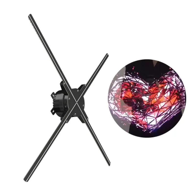 2023 Nieuwe Technologie 4 Bladen 3d Hologram Display 50 Cm Hologram Fan 3d Holografische Weergave Hologram