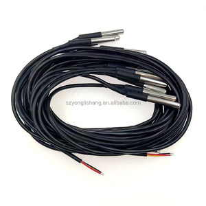 温线不锈钢防水探头18b20 1米温度传感器DS18b20 - Product Image 1