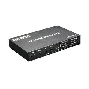 4K 60Hz HDMI Matrix Switch <strong>4</strong> in 2 out Audio <strong>Output</strong> HDMI Matrix 4x2 with EDID - Product Image 1