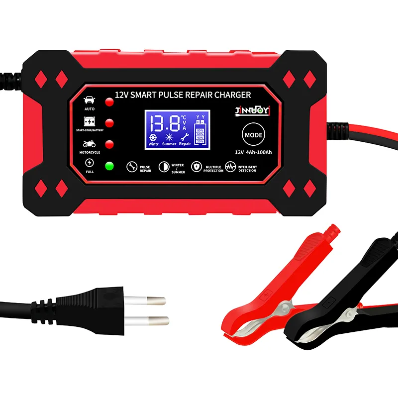 JINNUOYI Universal 12V 6A Pulso Reparação Chumbo Ácido Baterias Mantenedor Auto Trickle Charger Automático Inteligente Carregador de Bateria Do Carro