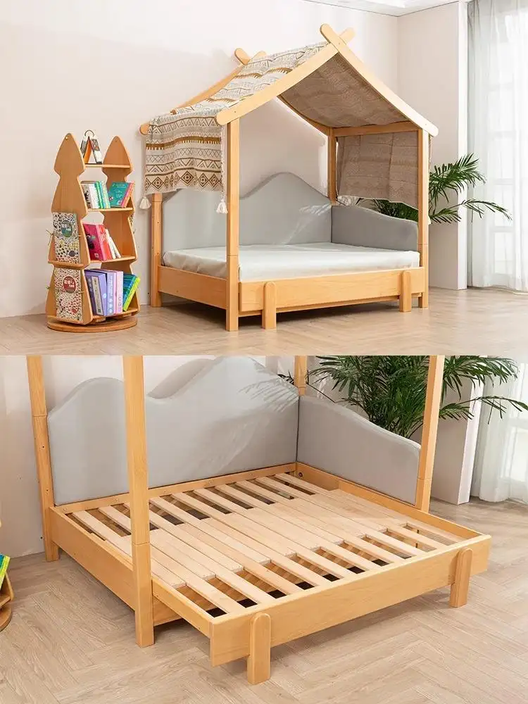 Daddytree Factory Venta al por mayor Treehouse Bed Kids Wooden Treehouse Loft Bed Cama de madera maciza para niños