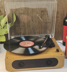 Reproductor de discos de vinilo retro multifunción con entrada y salida BT, grabación y reproducción USB, salida RCA, entrada auxiliar, bajo y tweeter, 1 unidad - Product Image 2
