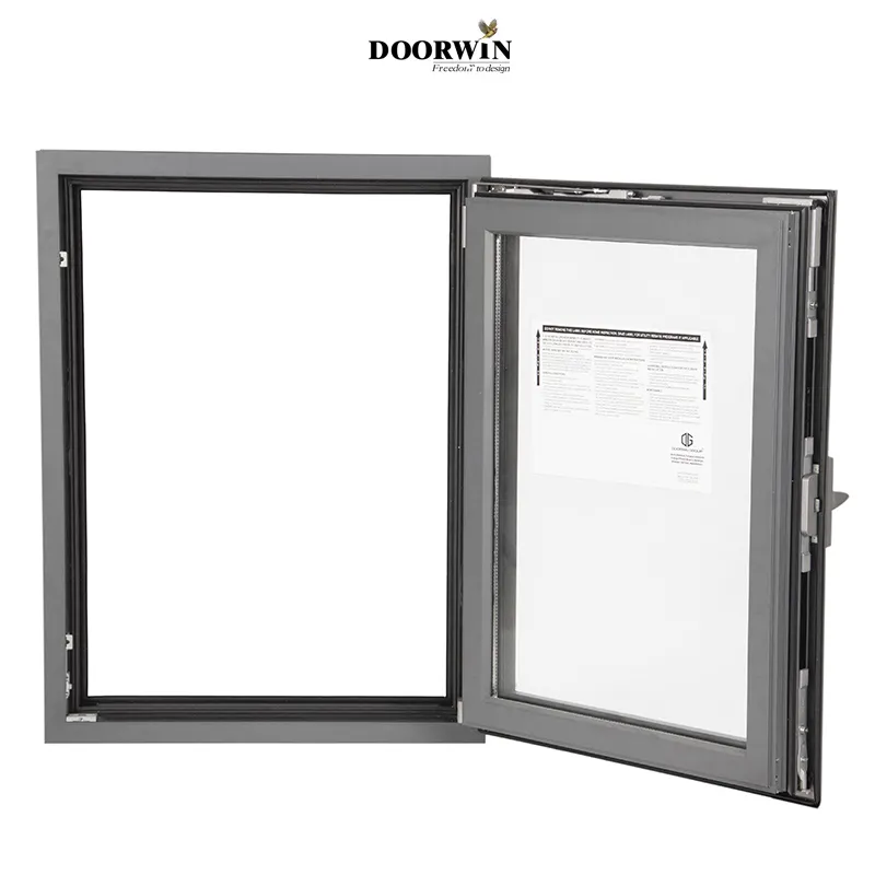 Doorwin Hot Sale Energy Efficient Glass Windows Hurricane Impact Aluminum Frame Cost Effective Swing Horizontal House Decoration