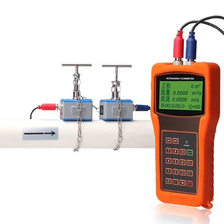 Clamp On Ultrasonic Oil Flow Meter Portable Water Flow Meter Handheld Alcohol Water Ultrasonic Flow Meter