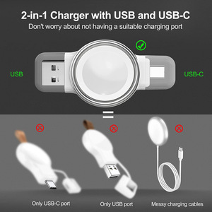 Taşınabilir tip-c USB 2 in 1 manyetik kablosuz hızlı şarj izle şarj Apple Watch iWatch için 8 7 6 5 SE şarj cihazı - Product Image 6