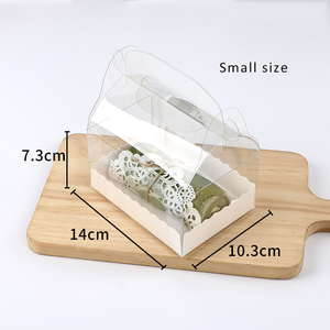 Wholesale <strong>Mini</strong> Transparent Cake <strong>Box</strong> Packing Clear Plastic <strong>PET</strong> Swiss Cake Roll <strong>Box</strong> With Handle - Product Image 6