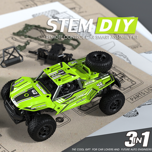 3-in-1 STEM RC Racer Building Set di giocattoli educativi 1:18 2.4Ghz telecomando modello di auto apprendimento Kit di assemblaggio intelligente - Product Image 2