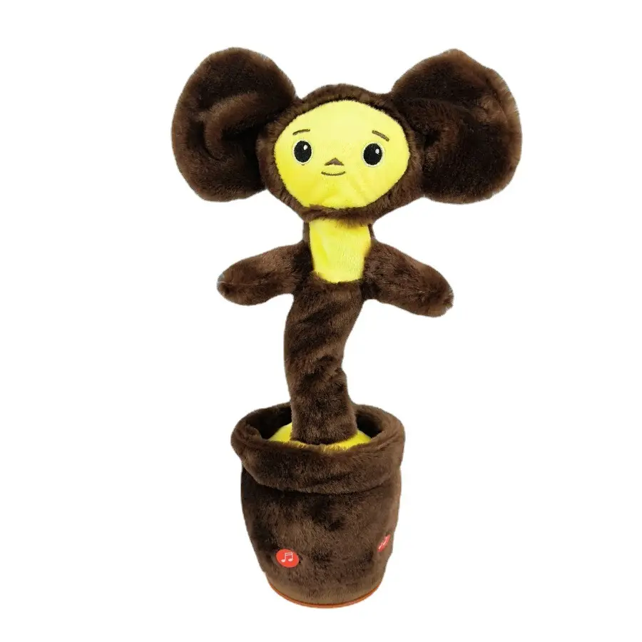 새로운 전기 봉제 장난감 러시아 영화 노래와 춤 플래시 큰 귀 원숭이 귀여운 인형 생일 선물