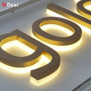 Acryl Wand schild 3d Metall Hintergrund beleuchtung Brief Led Licht Benutzer definierte Business Store Logo Led Brief Zeichen für Gebäude - Product Image 1