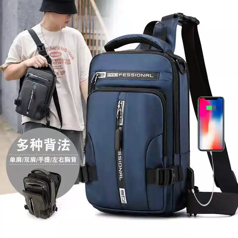 पुरुषों फैशन बहुक्रिया नायलॉन कमर कंधे बैग Crossbody विरोधी चोरी यात्रा पर्स दूत के लिए थैली जेब छाती बैग पुरुष